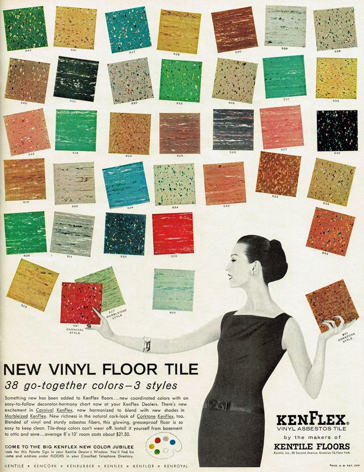 Advertisement from the 1950's for vinyl asbestos tile flooring