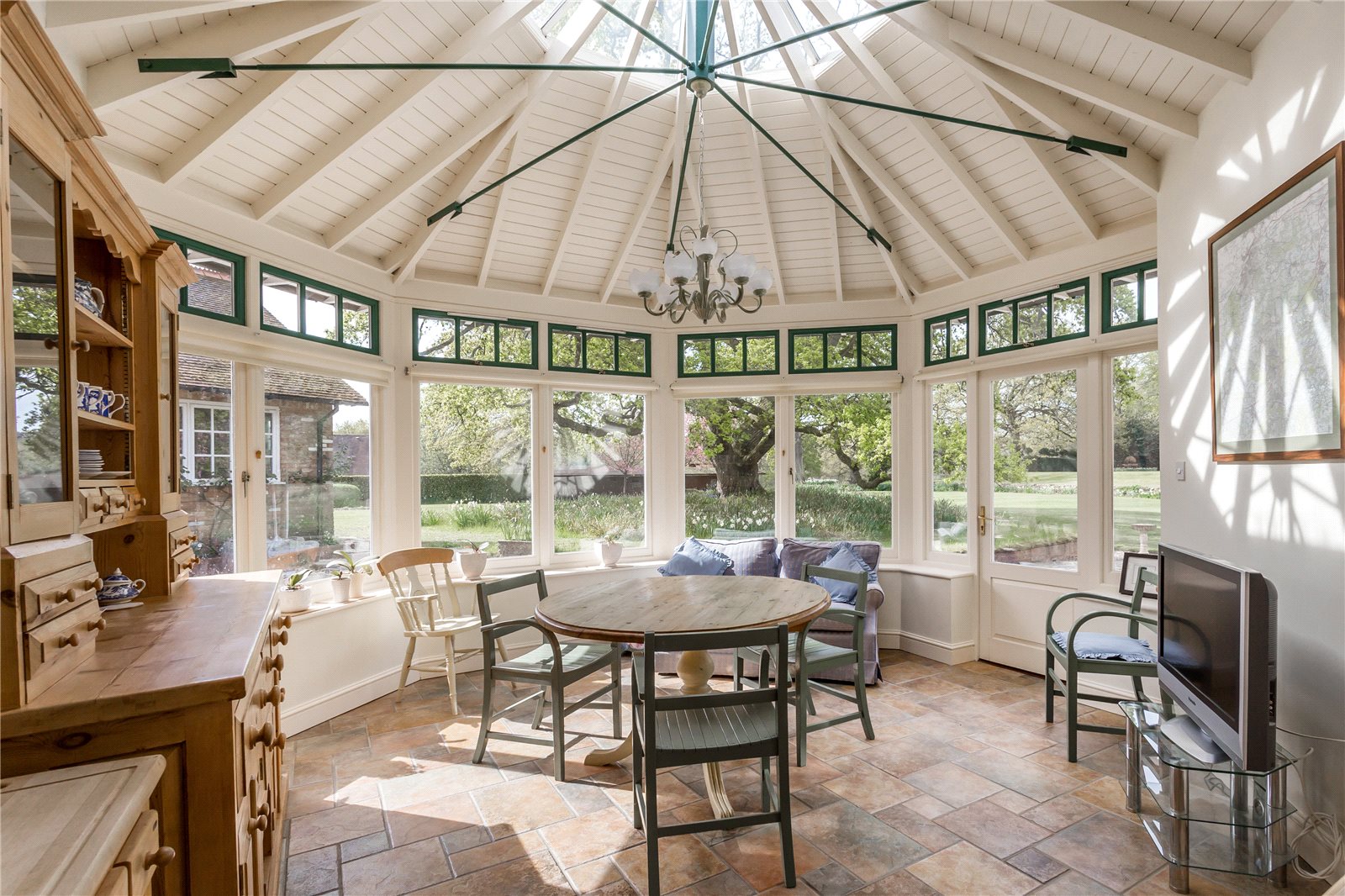 Tile flooring installed in this eat-in-kitchen