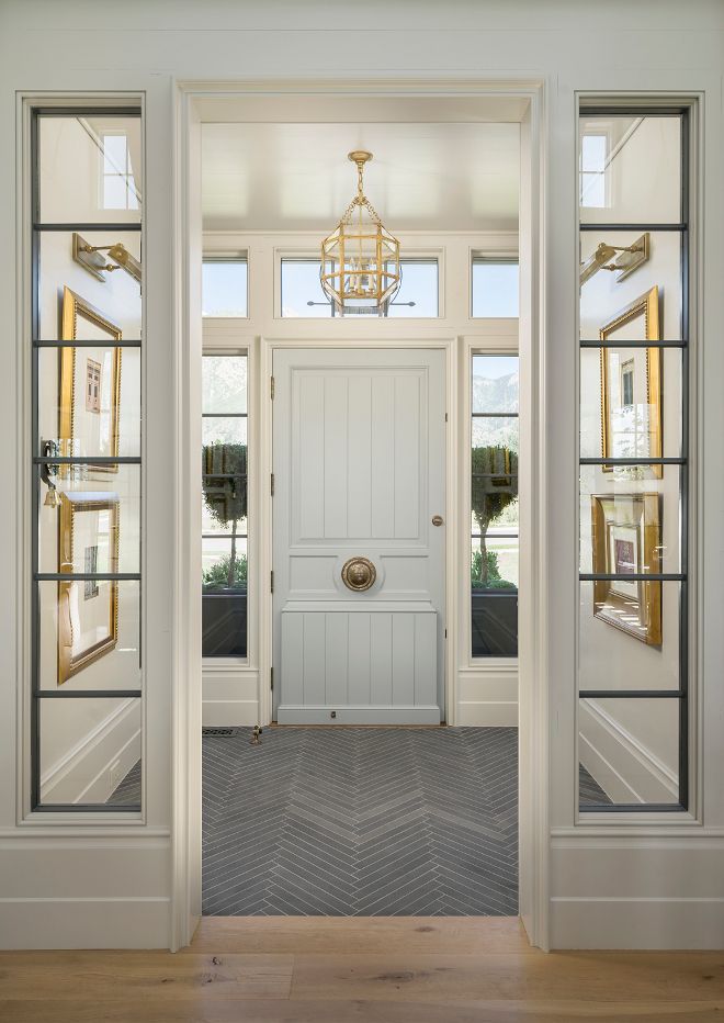 Entryway with Herringbone tile