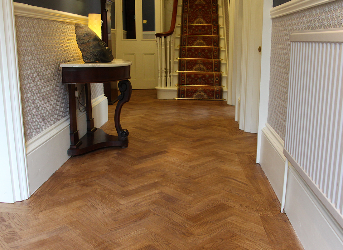 Herringbone parquet entry