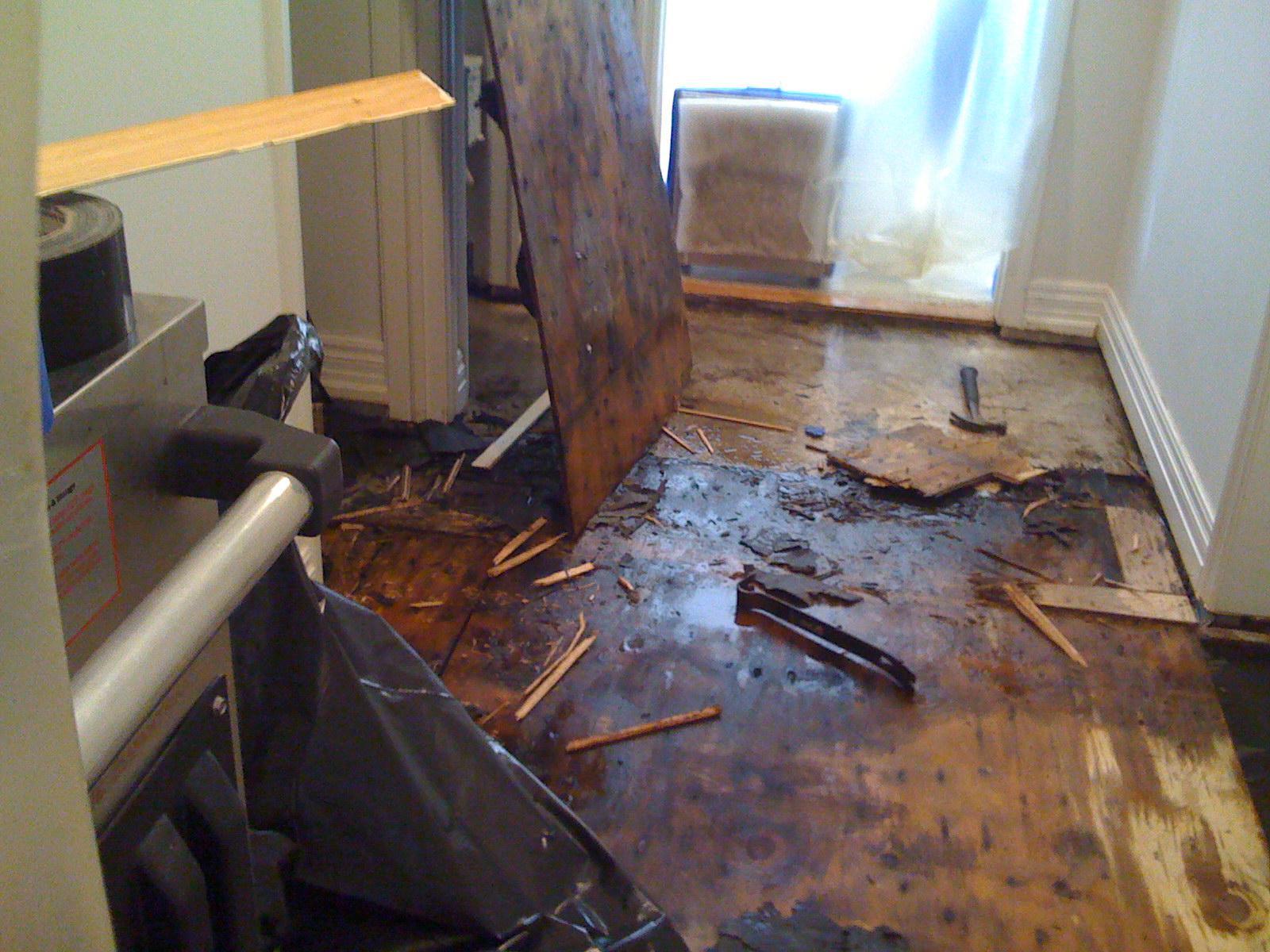 Water Damage to Plywood Subfloor