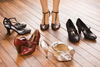 Shoes on hardwood flooring